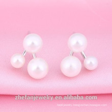 latest design of double sided pearl earring imitation pearl earring